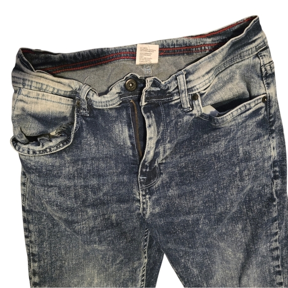Paper Denim & Cloth Men's Distressed Blue Skinny Jeans - Picture 3 of 6